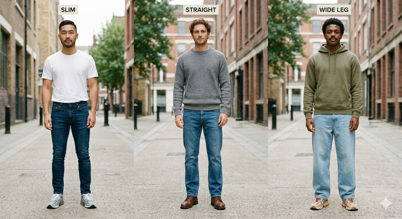 How to Choose the Perfect Jeans Fit: Slim vs Straight vs Wide Leg Explained