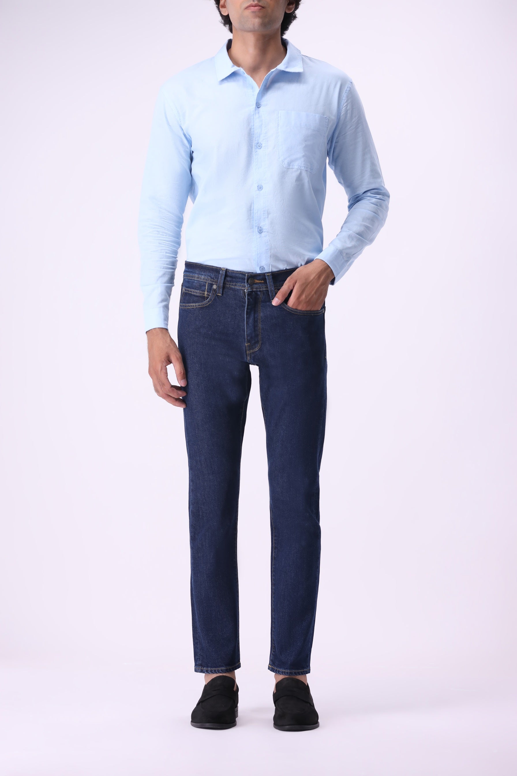 Kuma men’s slim straight jeans dark indigo – sustainable selvedge denim by Bear & Birches