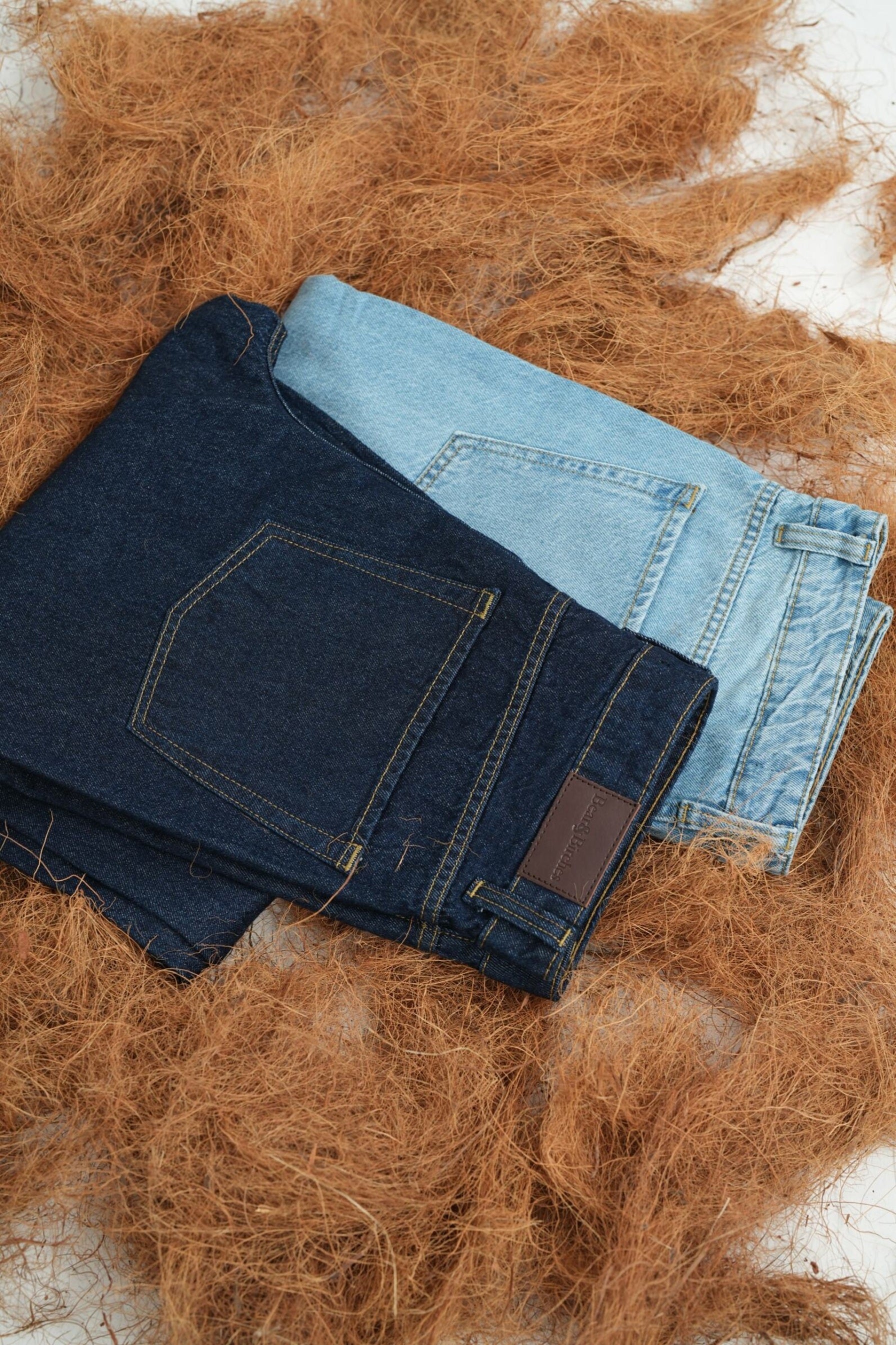 Noor women’s wide-leg jeans light wash and dark wash – sustainable denim by Bear & Birches